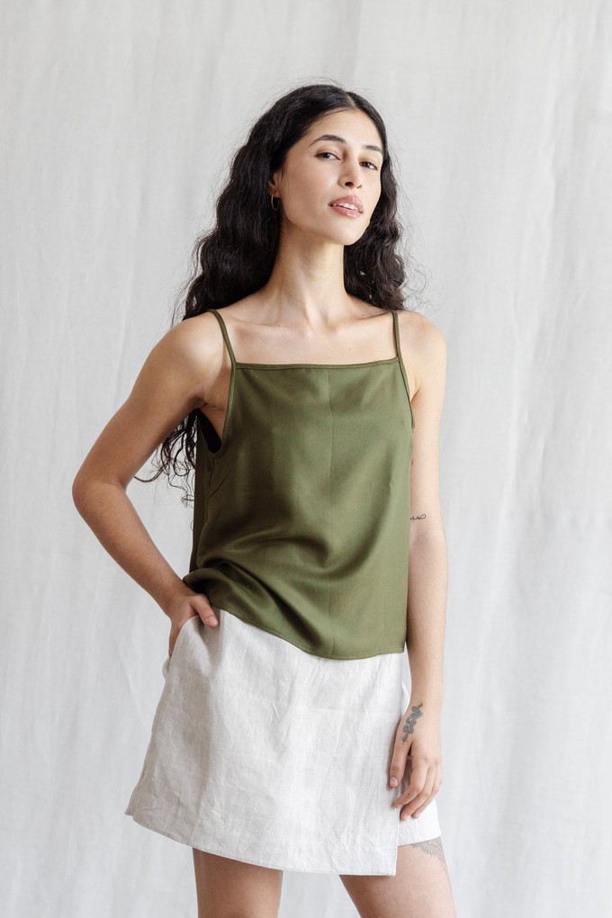 Modal tank top Leyla Khaki from Jyoti - Fair Works