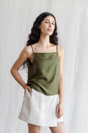 Modal tank top Leyla Khaki from Jyoti - Fair Works