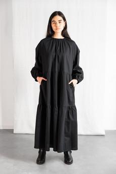 Bio-Baumwoll Kleid Savera Schwarz via Jyoti - Fair Works