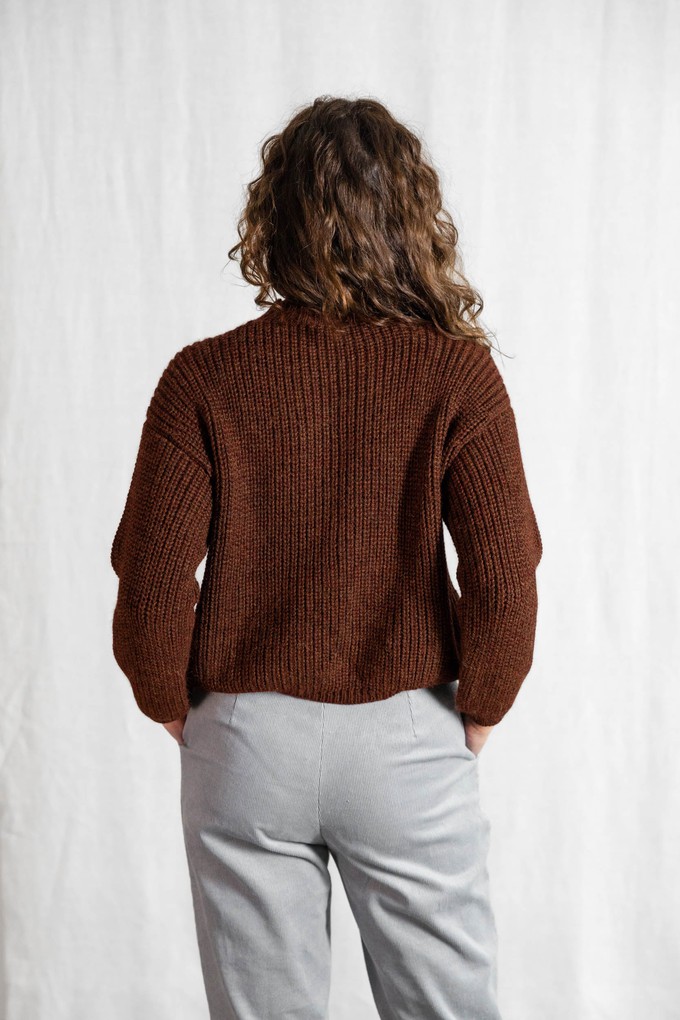 Baby Alpaca Turtleneck Knit Sweater Tacna Chocolate from Jyoti - Fair Works