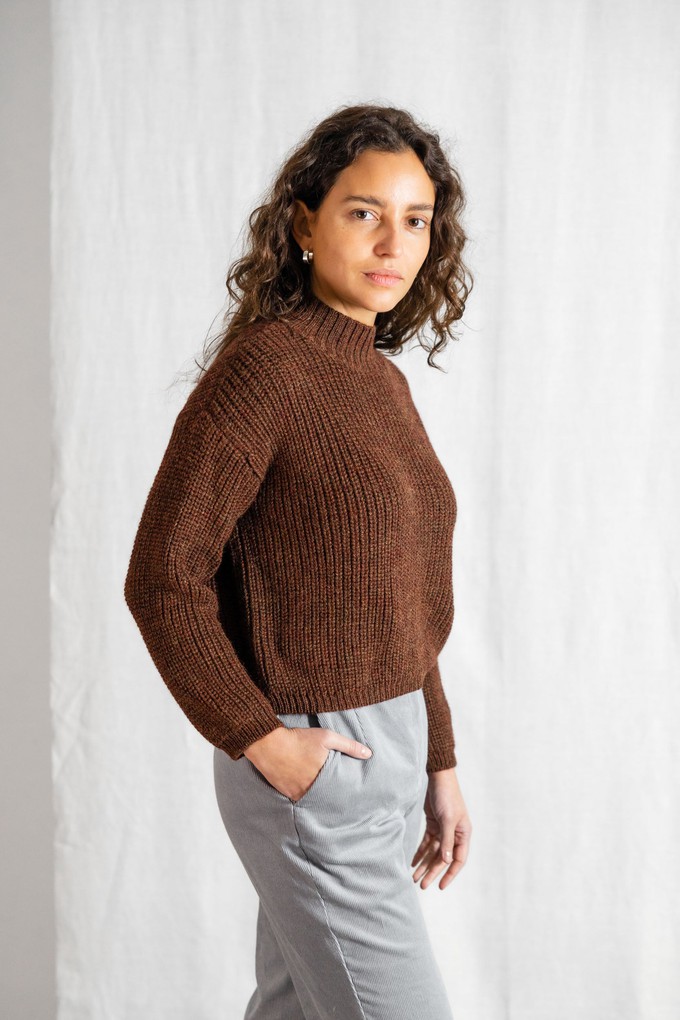 Baby-Alpaka Turtleneck Strickpullover Tacna Schokolade from Jyoti - Fair Works