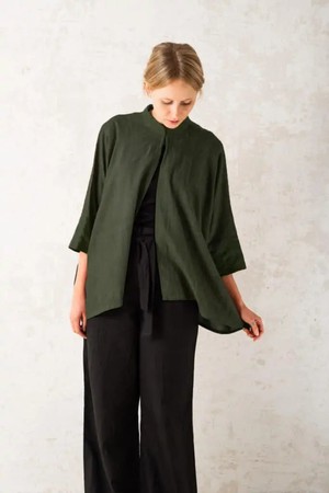 Cotton cardigan Chandrama Olive from Jyoti - Fair Works
