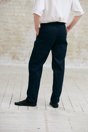 Organic cotton corduroy trousers Sameer night blue from Jyoti - Fair Works