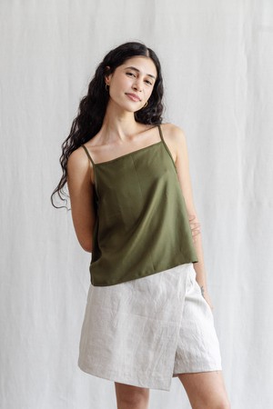 Modal tank top Leyla Khaki from Jyoti - Fair Works