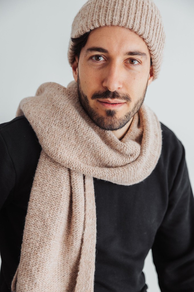 Baby alpaca scarf Tapabocas Sand from Jyoti - Fair Works