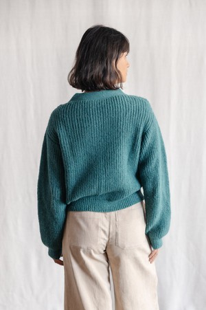 Baby Alpaca Knitted Cardigan Arequipa Ocean from Jyoti - Fair Works