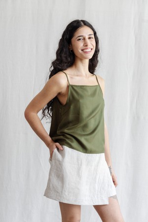 Modal tank top Leyla Khaki from Jyoti - Fair Works