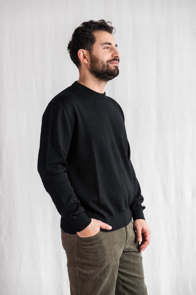 Baby-Alpaka Strickpullover Sathee Schwarz from Jyoti - Fair Works