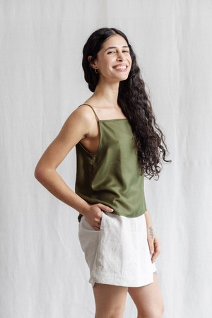 Modal tank top Leyla Khaki from Jyoti - Fair Works