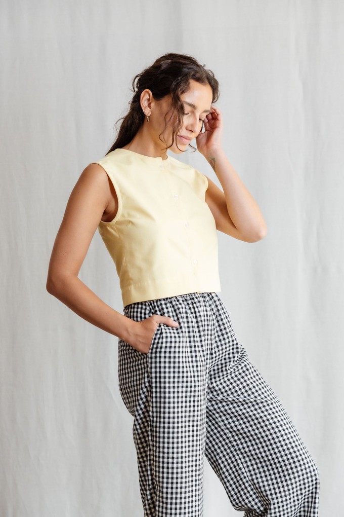 Organic cotton top Diyan lemon yellow from Jyoti - Fair Works