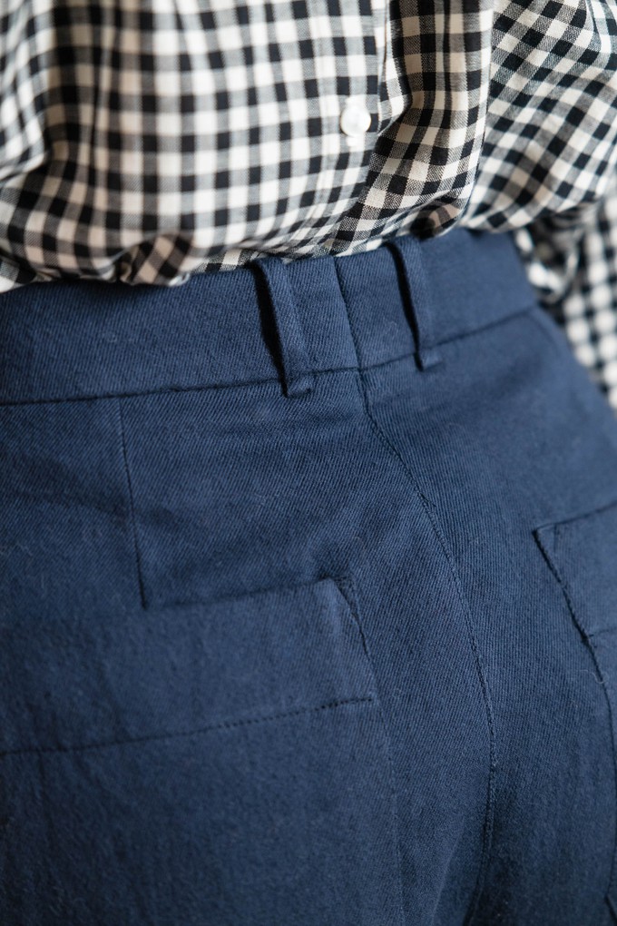 Organic cotton trousers Santosh grey-blue from Jyoti - Fair Works