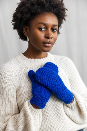 Baby Alpaca Mitten Gloves Cusco Cobalt from Jyoti - Fair Works