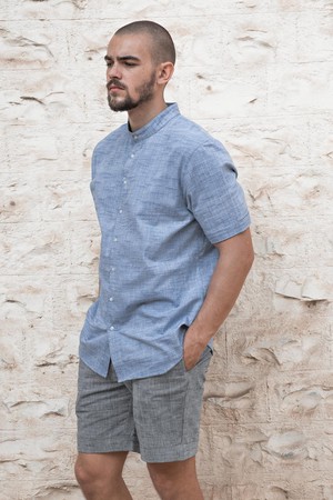 Cotton Short Sleeve Shirt Harilal Light Blue from Jyoti - Fair Works