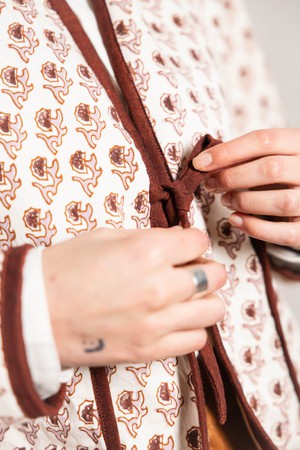 Organic cotton reversible jacket Dhaarti block print from Jyoti - Fair Works