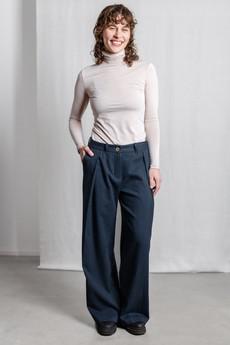 Organic Cotton Pants Meghana Gray-Blue via Jyoti - Fair Works