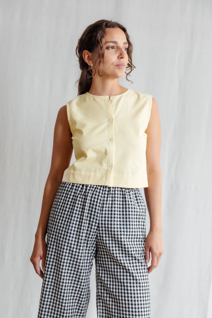 Organic cotton top Diyan lemon yellow from Jyoti - Fair Works