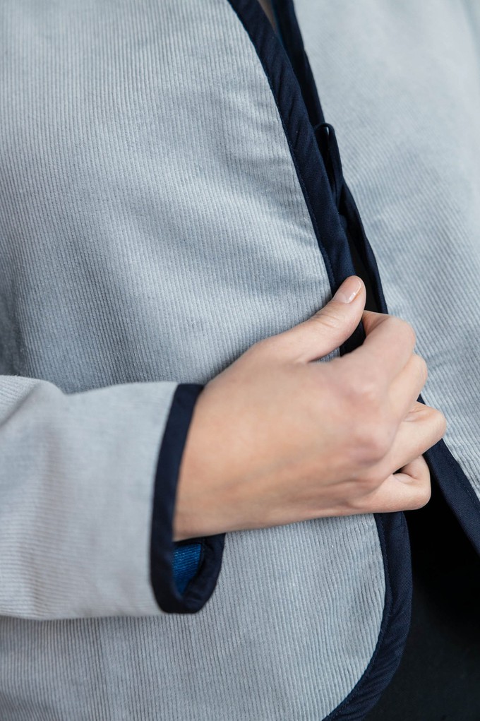 Organic cotton reversible jacket Dhaarti Denim from Jyoti - Fair Works