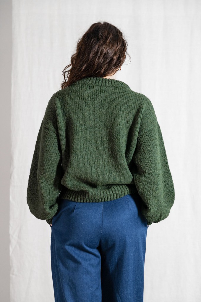 Baby-Alpaka Strickpullover Lupuna Olive from Jyoti - Fair Works