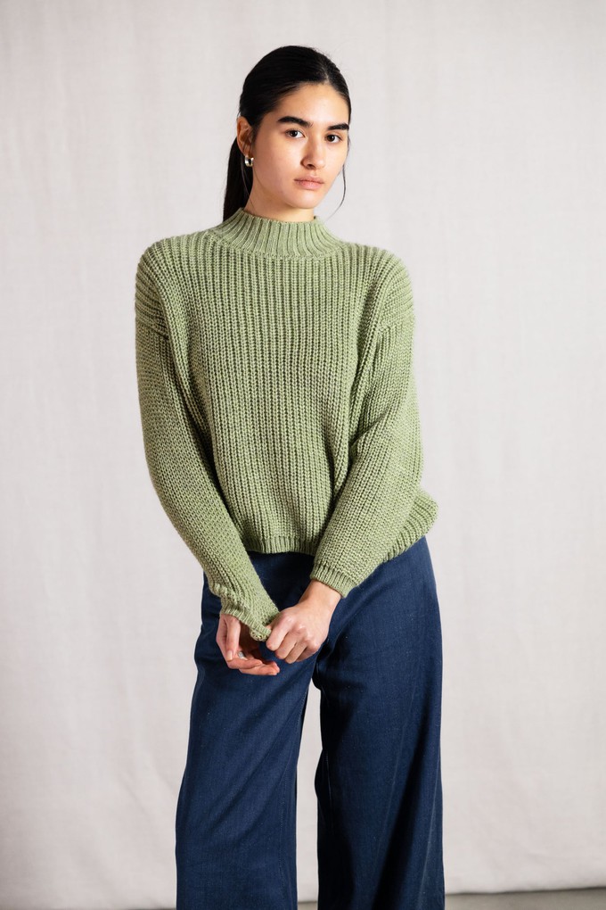 Baby-Alpaka Turtleneck Strickpullover Tacna Lindgrün from Jyoti - Fair Works