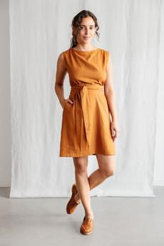 Cotton Dress Aarav Hazelnut via Jyoti - Fair Works