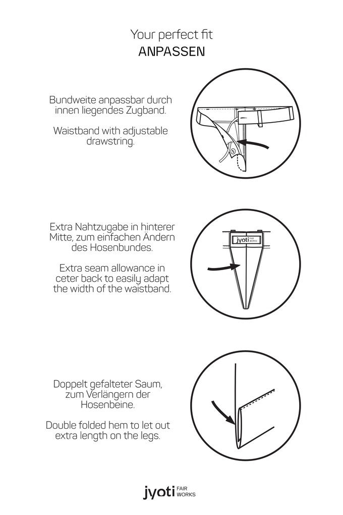 Organic cotton trousers Tarani Black from Jyoti - Fair Works