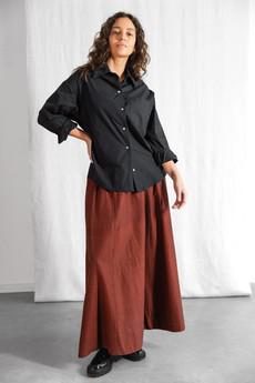Organic cotton maxi skirt Jharna Rum-Raisin via Jyoti - Fair Works