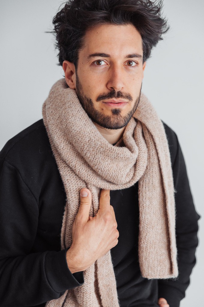 Baby alpaca scarf Tapabocas Sand from Jyoti - Fair Works