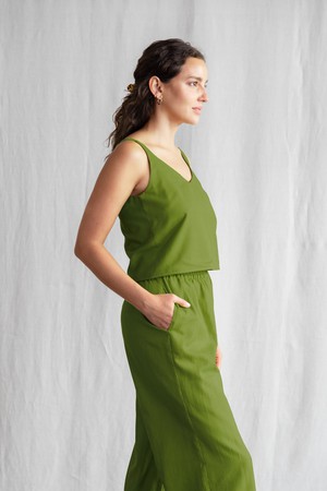Organic cotton crop top Iya Basil from Jyoti - Fair Works