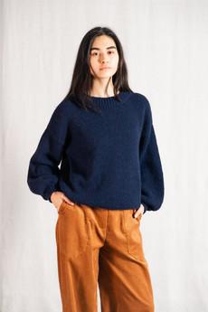 Baby-Alpaka Strickpullover Lupuna Navy via Jyoti - Fair Works