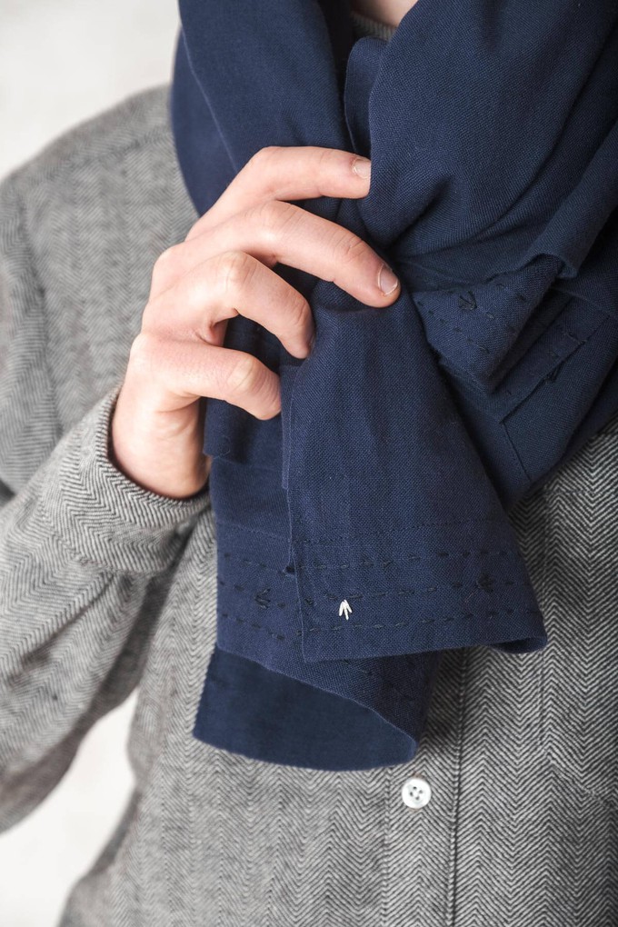 Sanavi Cotton Scarf, Night Blue from Jyoti - Fair Works