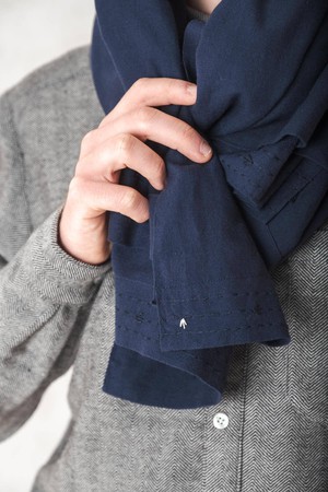 Sanavi Cotton Scarf, Night Blue from Jyoti - Fair Works