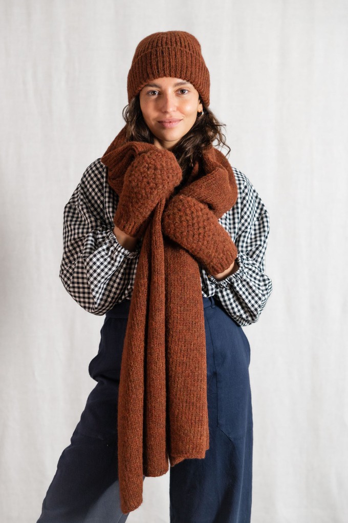 Baby-Alpaka Schal Tapabocas Kastanie from Jyoti - Fair Works