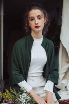 Cotton cardigan Chandrama Olive via Jyoti - Fair Works
