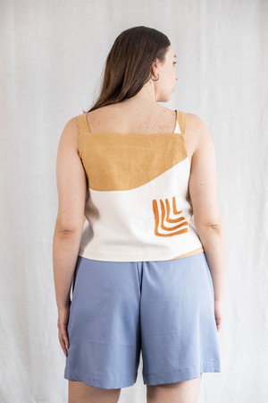 Organic cotton shorts Sitara satin blue from Jyoti - Fair Works