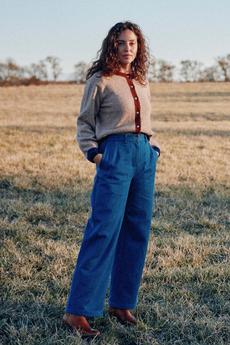 Organic cotton denim trousers Suhrutam Denim via Jyoti - Fair Works