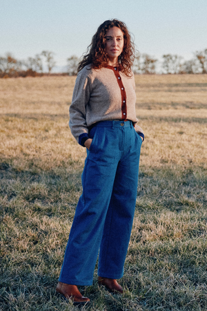 Organic cotton denim trousers Suhrutam Denim from Jyoti - Fair Works