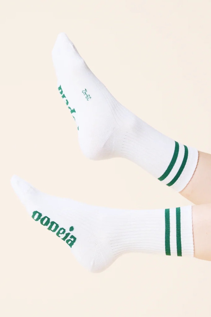 Popeia Organic Cotton Socks The Sporty Green Stripes from Jyoti - Fair Works