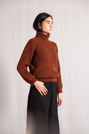 Baby-Alpaka Turtleneck Strickpullover Sabeti Kastanie from Jyoti - Fair Works