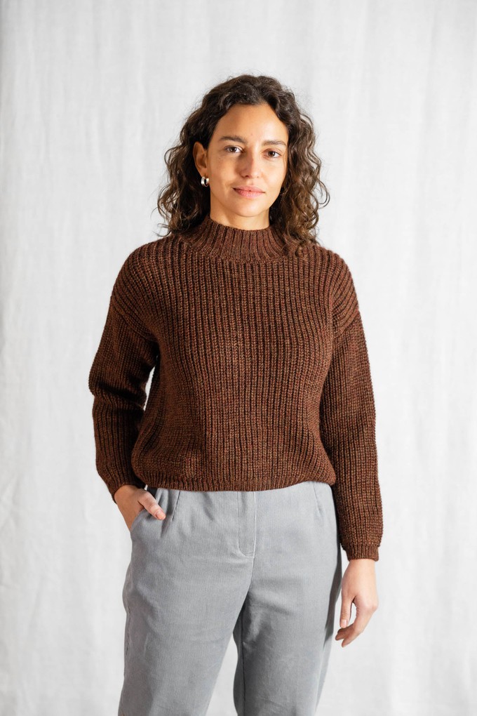 Baby-Alpaka Turtleneck Strickpullover Tacna Schokolade from Jyoti - Fair Works