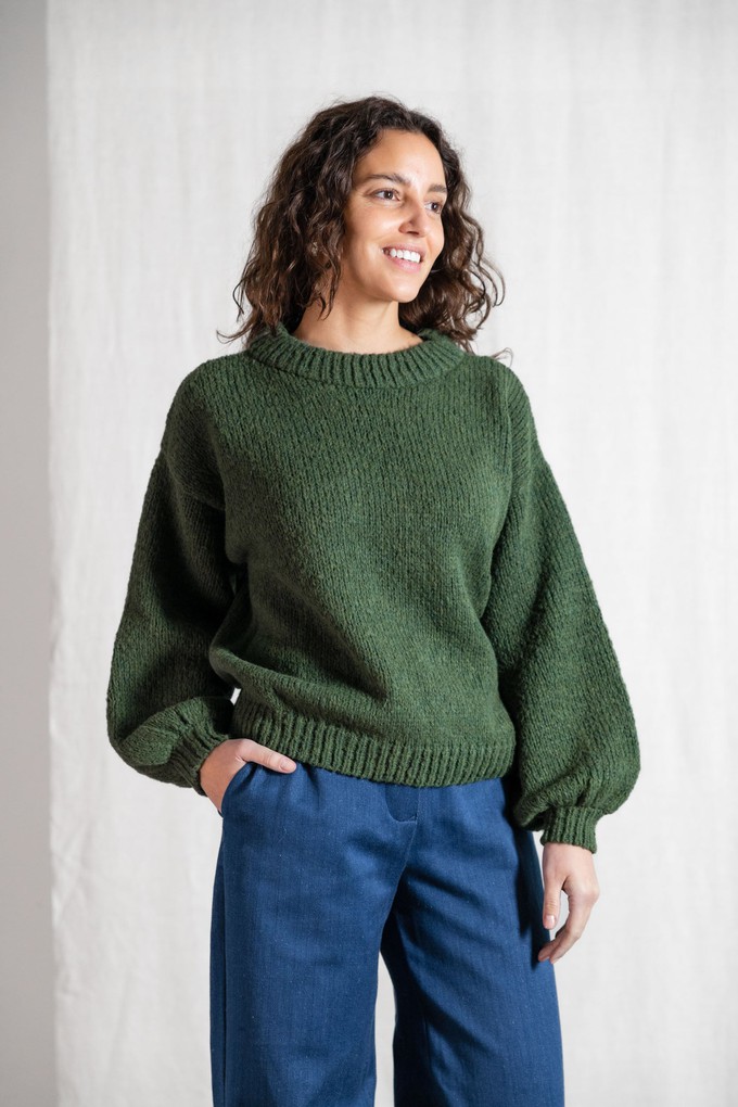 Baby-Alpaka Strickpullover Lupuna Olive from Jyoti - Fair Works