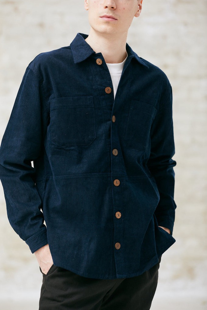 Organic Cotton Corduroy Shacket Kal Night Blue from Jyoti - Fair Works