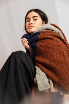 Baby-Alpaka Schal Tapabocas Colorblock via Jyoti - Fair Works