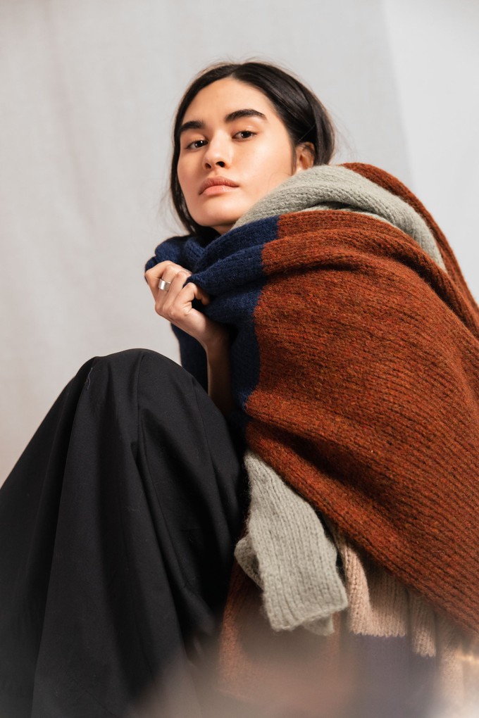 Baby-Alpaka Schal Tapabocas Colorblock from Jyoti - Fair Works