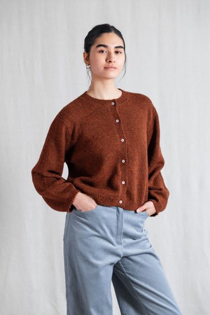 Baby Alpaca Knit Cardigan Sullana Chestnut from Jyoti - Fair Works