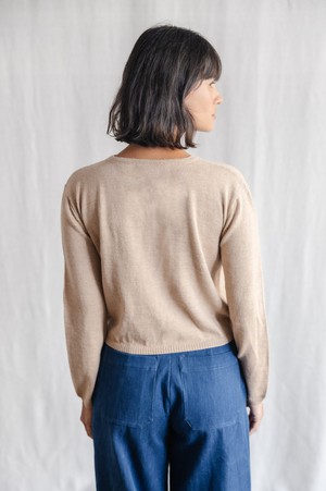 Baby Alpaca Knitted Cardigan Navan Beige from Jyoti - Fair Works