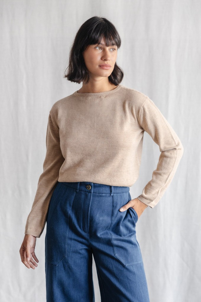 Baby Alpaca Knitted Cardigan Navan Beige from Jyoti - Fair Works