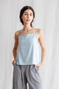 Modal tank top Leyla ice blue via Jyoti - Fair Works