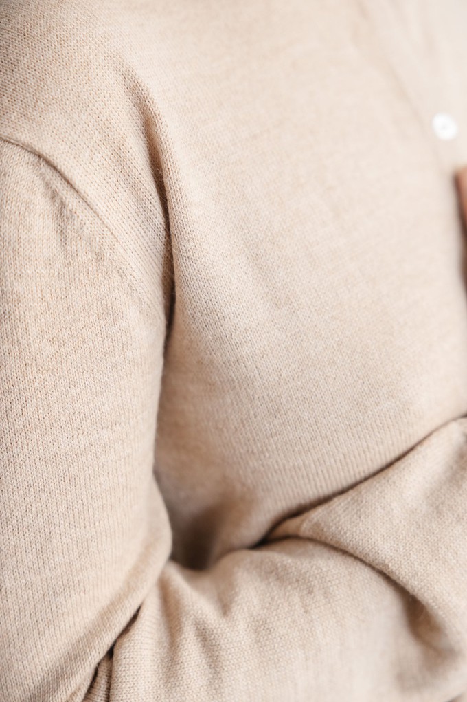 Baby Alpaca Knitted Cardigan Navan Beige from Jyoti - Fair Works