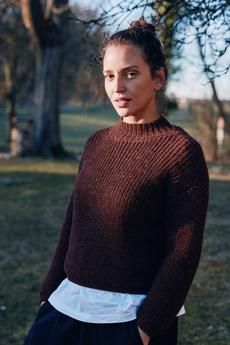 Baby-Alpaka Turtleneck Strickpullover Tacna Schokolade via Jyoti - Fair Works