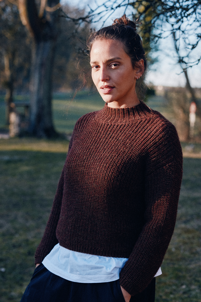 Baby-Alpaka Turtleneck Strickpullover Tacna Schokolade from Jyoti - Fair Works